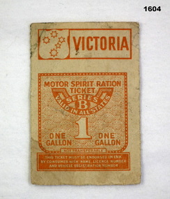 Petrol ration card issued during and after WW2