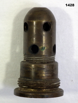 Brass artillery shell fuse inoperable