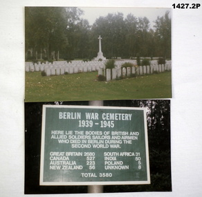 Two photographs relating to Berlin War Cemetery.