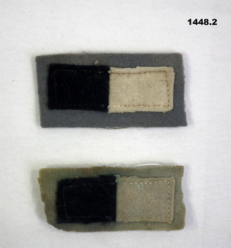 Two colour patches blue & white re 2nd AIF.