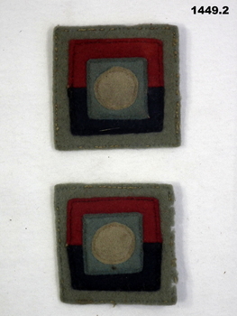 Two square shaped colour patches relating to 2nd AIF
