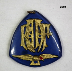 Blue and gold Perspex RAAF Brooch WW2