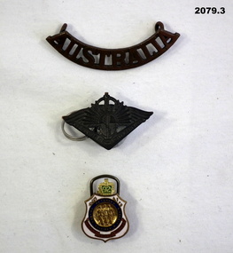 Uniform and membership badges AIF WW2