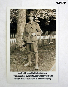 Jack Grinton with his first camera WW1