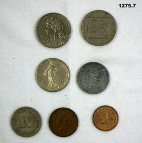 Coins from, Britain, Germany, France and Belgium