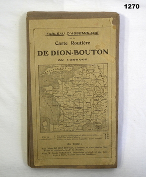 Map showing a section of France, De Dion Bouton