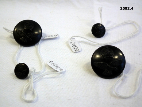 Dark blue RAAF uniform buttons WW2