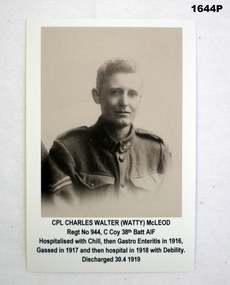 Photocopy of 38th BN soldier WW1