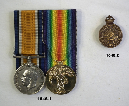 Court mounted medals, RAS badge AIF WW1