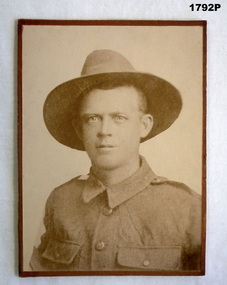 Small sepia tone photo of a soldier WW1
