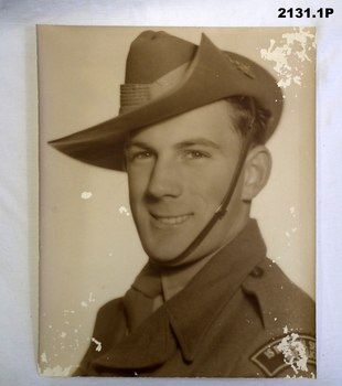 Sepia ton photo portrait of a soldier 1950’s.