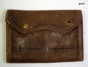 Brown leather wallet WW1 era