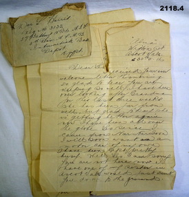 Letter and envelope dated 30.5.1916
