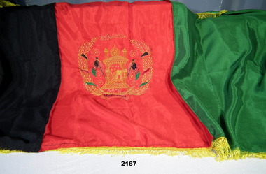 Flag souvenired from Afghanistan by a soldier.