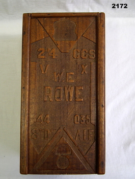 Carved wood box from a CCS