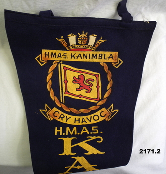 Blue pennant relating to HMAS Kanimbla.