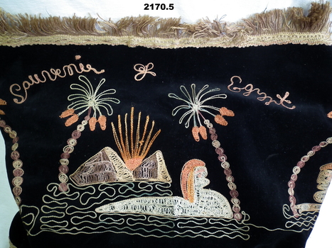 five cloth souvenirs from Eygpt 1941.