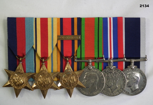 Court mounted medal set RAN WW2