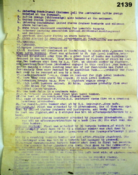 Document relating to retaking Guadalcanal 1942