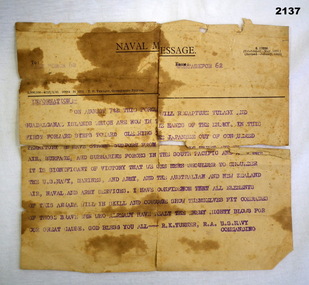 U.S Navy document re Tulagai and Guadalcanal