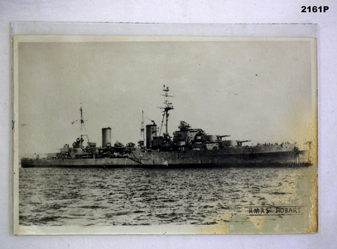 Black and white photo of HMAS Hobart