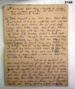 Pages from RAN personal diary 1941 to 1942