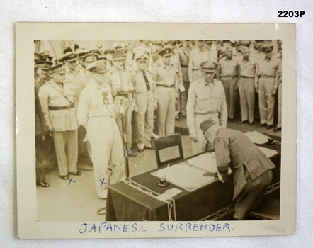 Photo showing one part of the Japanese surrender 1945.