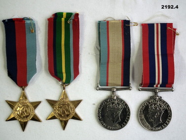Medals, ribbons, single, AIF WW2