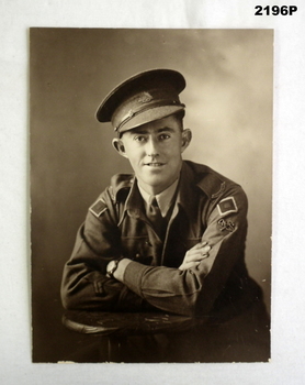 Sepia tone photo of AIF Soldier WW2