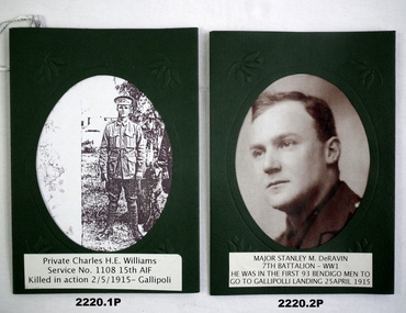 photographs in oval form in frames.