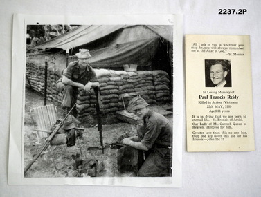 Photo showing two soldiers in vietnam.