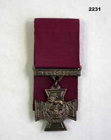Replica of a Victoria Cross medal.