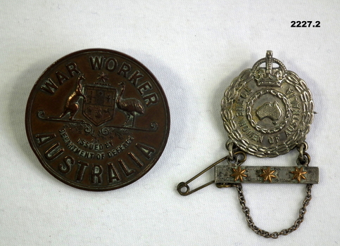 War workers and Mothers badges Australia.
