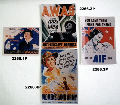 Four photographs of original WW2 posters.