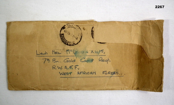 Envelope with a Rhodesian PO stamp on.