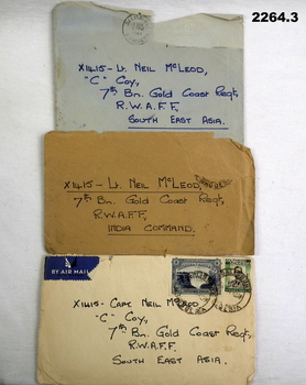 Three envelopes from WW2 Burma.