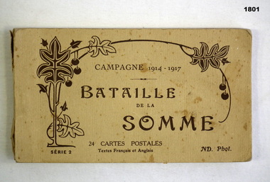 Book of postcards of the Somme WW1