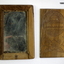 Inside of carved wood mirror case Jerusalem 