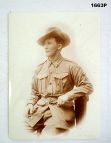 Sepia tone photo of a WW1 soldier