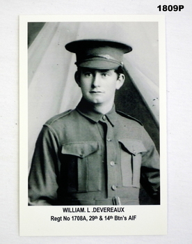 Copy of original photo WW1 with text.