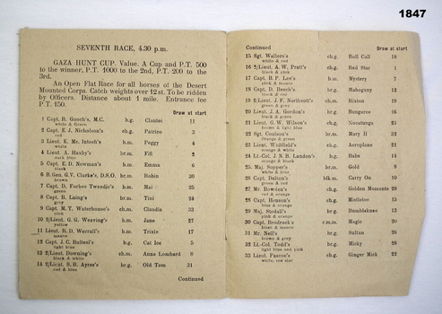 Shows inside of the 22nd Race program