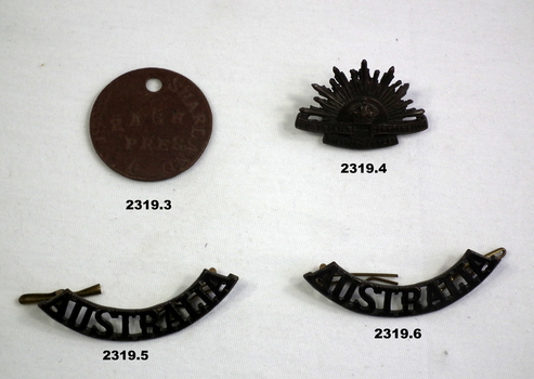 ID disc, Australia and rising sun badges