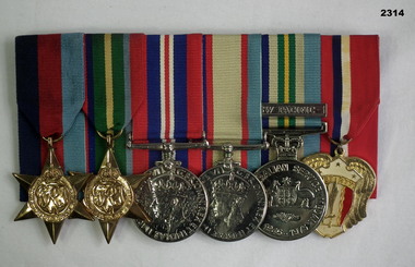 Court mounted medal set RAN WW2