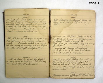 Two diaries relating to a soldier in WW2