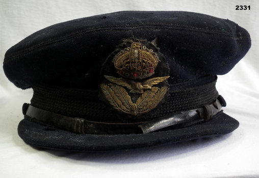 Blue peak cap for RAAF Officer.