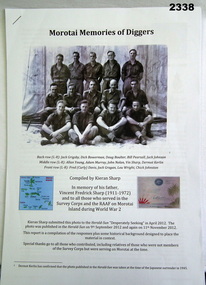 CD and written report re survey Corps Morotai.