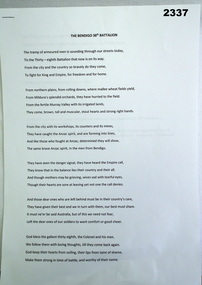 Poem relating to Bendigo’s 38th Bn AIF.