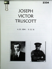 B & W copy of a WW1 soldiers diary.