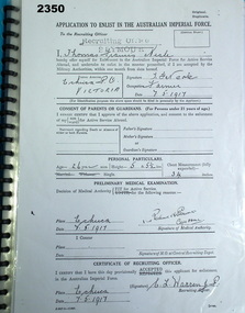 Folder with service records documents.