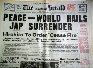 Two reprints of the Herald/Adelaide Advertiser in 1914.